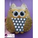 Owl Decor - Owl Wall Hanging - Owl Wall Decor - Gold Owl Decor - Gold Owl Nursery Decor - Polka Dot Owl - Wall Hanging - Salt Dough Hanger